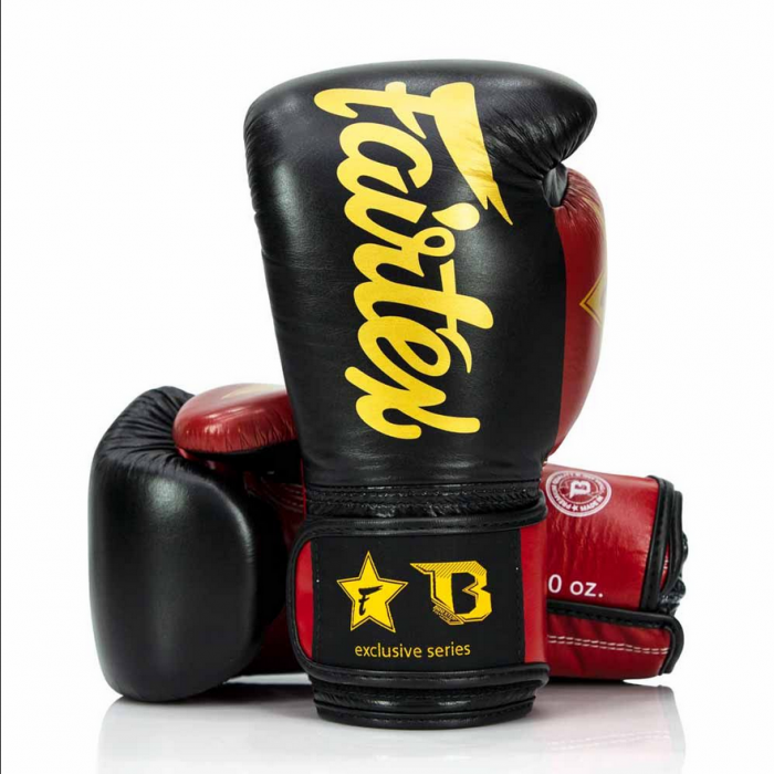 Боксови Ръкавици - Fairtex FXB-BG V2 - Black/Red/Gold